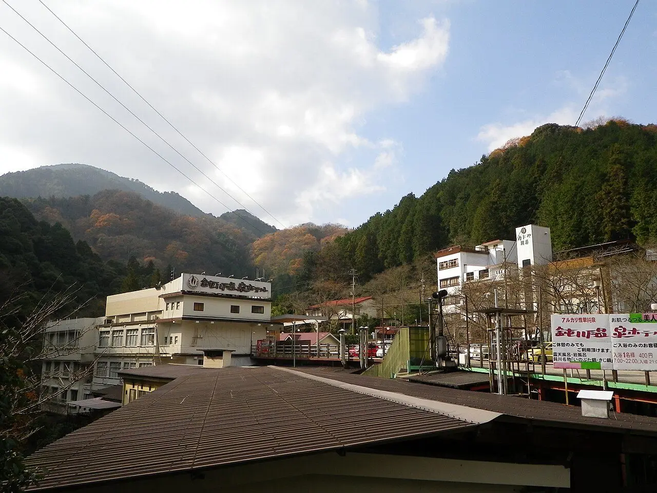 鈍川温泉の施設周辺の景観
