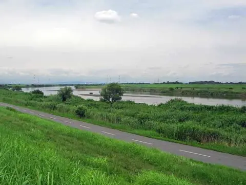 野田市を流れる利根川（のだ温泉ほのかとは別地点、野田市内の景観）